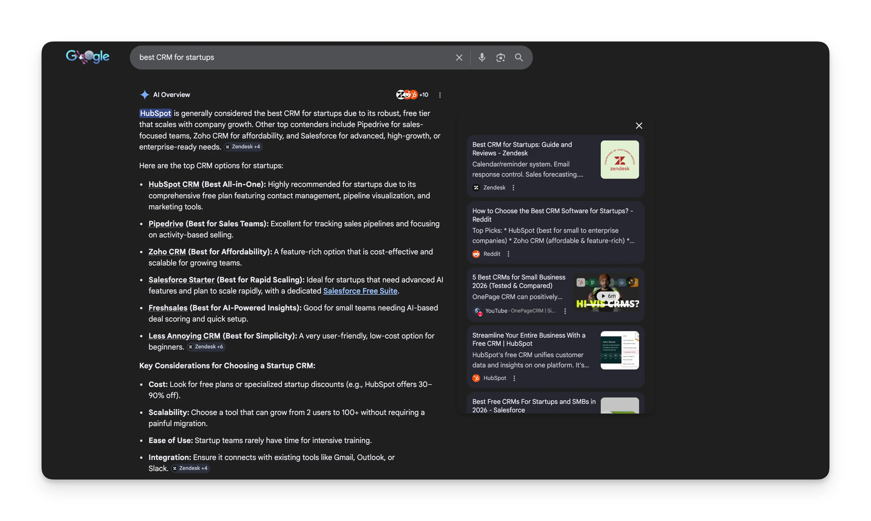 AI Overviews source panel