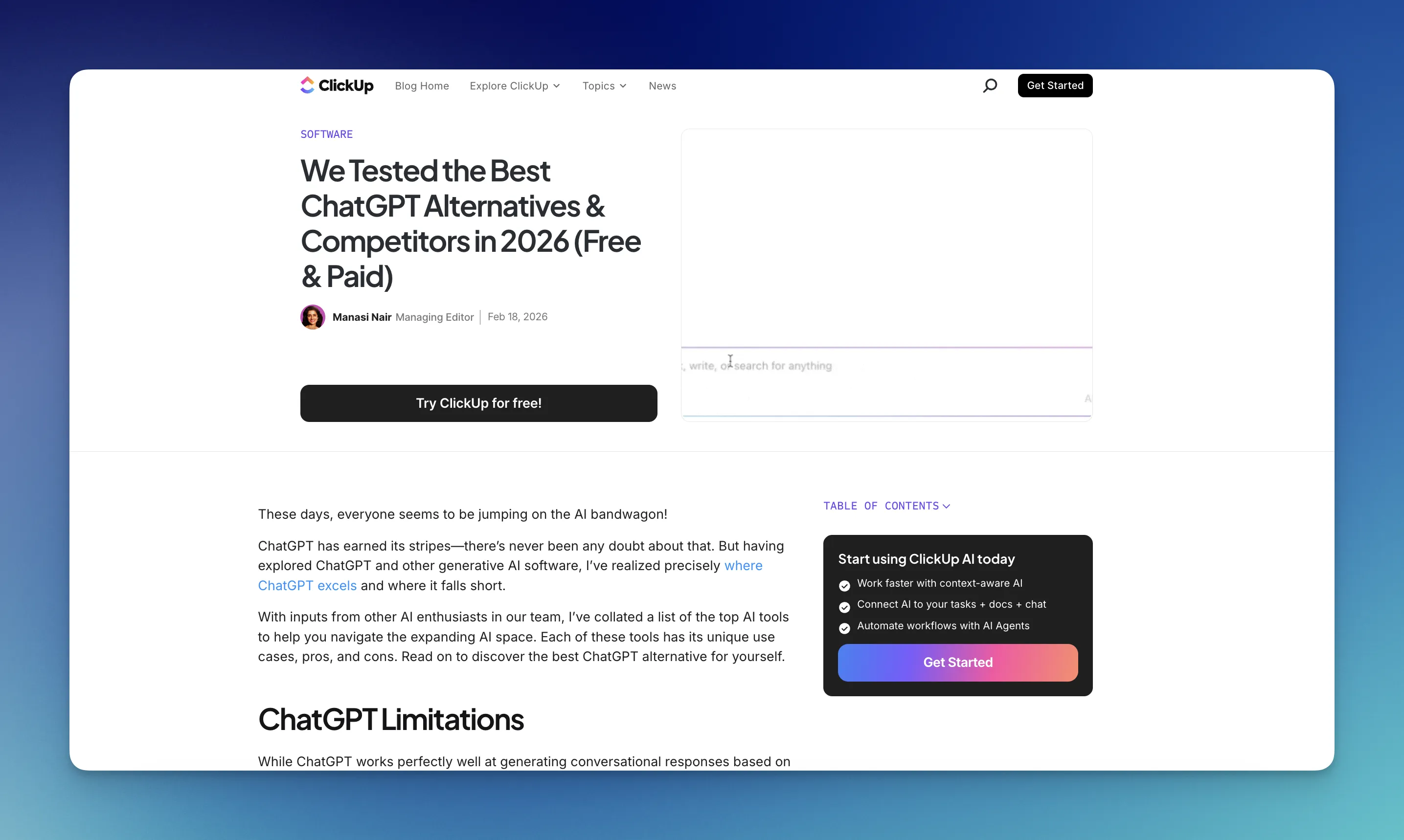 ChatGPT alternatives article V6, current