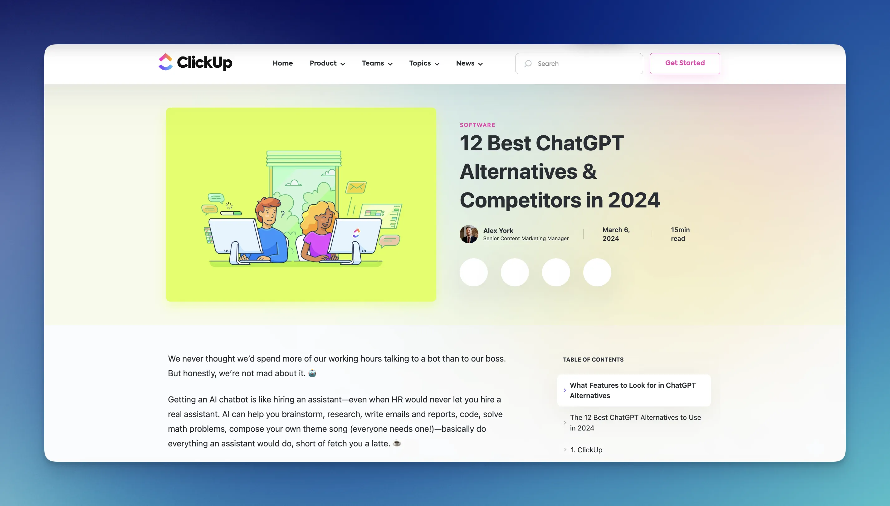 ChatGPT alternatives article V3, Feb 2024 (Wayback Machine)