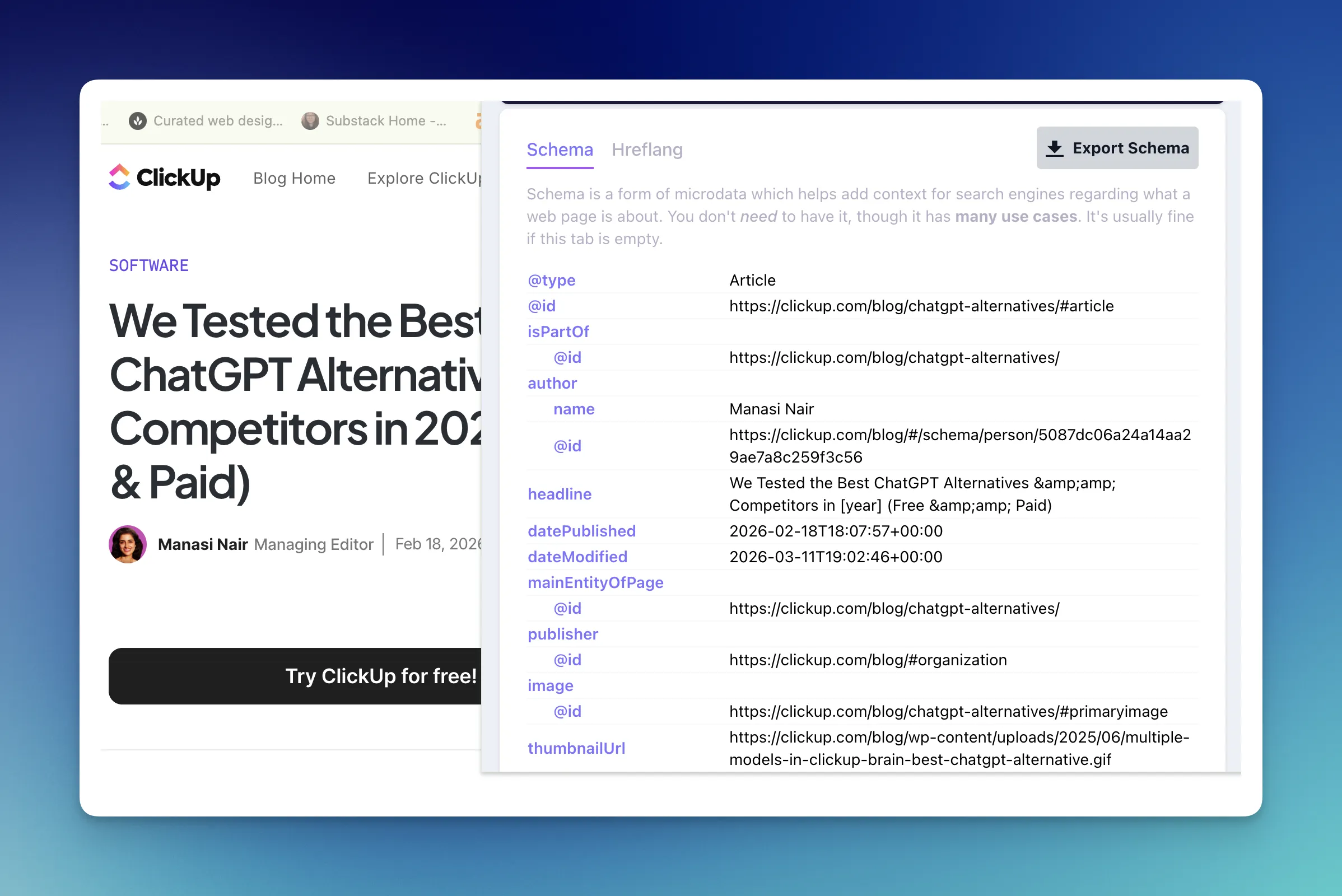 ClickUp schema showing [year] template variable