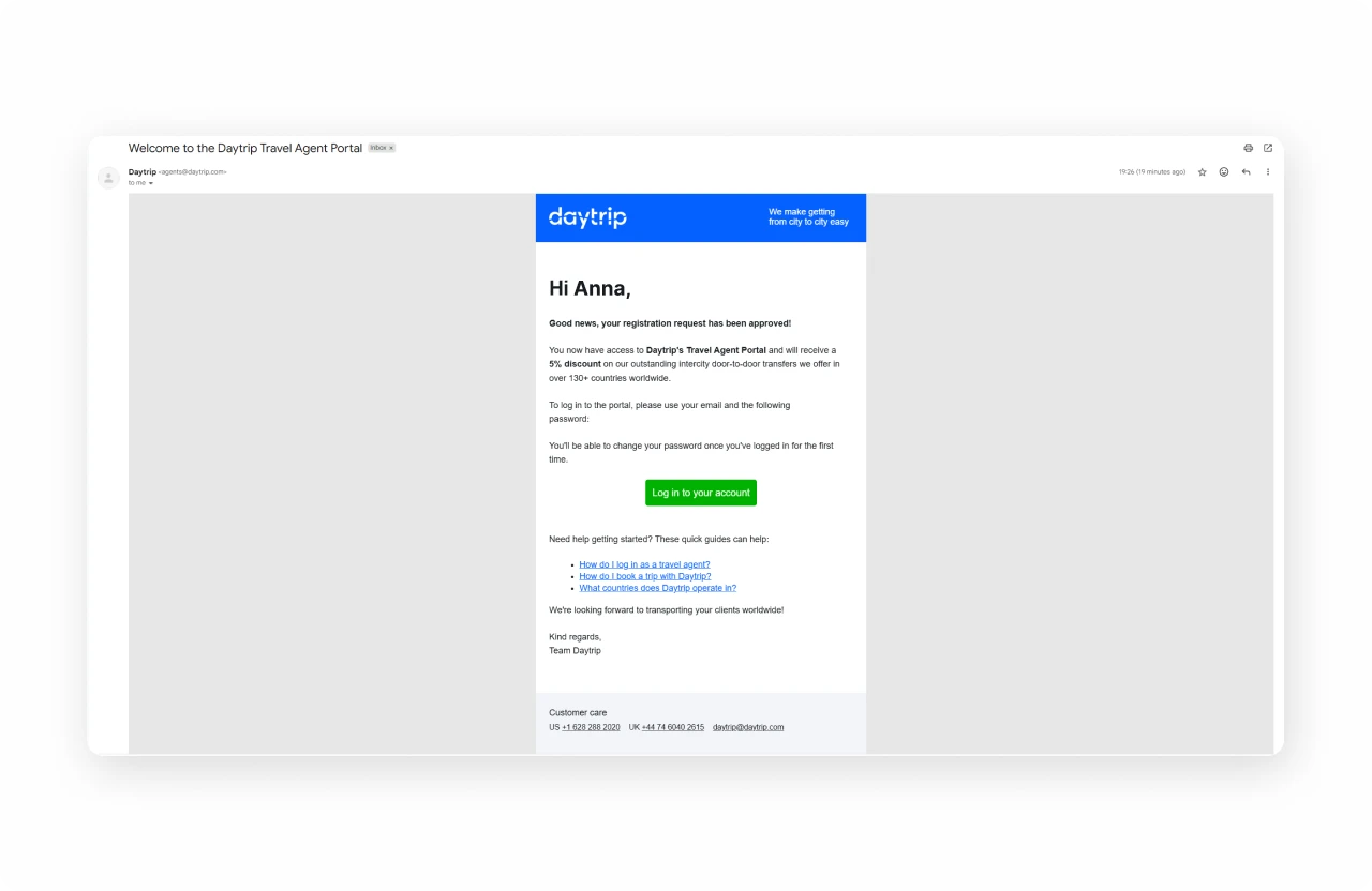 Daytrip travel agent program — permanent margin on every booking making the platform the financially rational default
