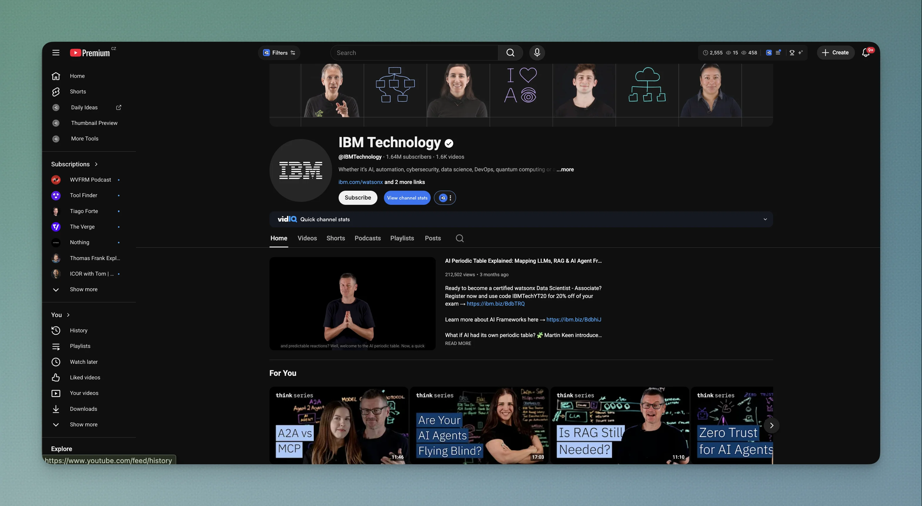 IBM Technology YouTube channel